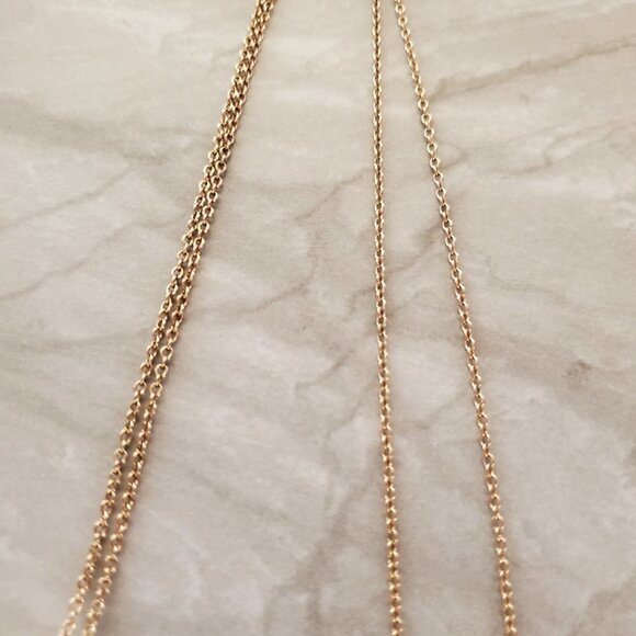 ✨ Chico's Gold Beaded Ball Chain Tassel Pendant Necklace ✨ - Picture 4 of 8